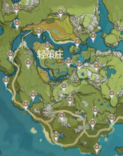 原神轻策庄岩神瞳位置
