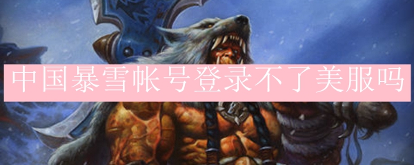 中国暴雪帐号登录不了美服吗